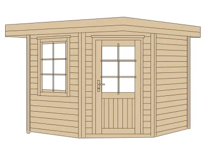 Gartenhaus Designhaus 213 Gr. 1 28 mm naturbelassen Produktbild #3