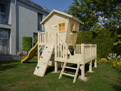 Stelzenhaus Big Birdy KDI inkl. Rutsche gelb Produktbild #1