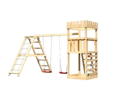 Spielturm Ritterburg Löwenherz SET naturbelassen Produktbild #3