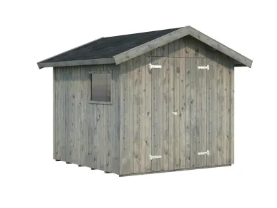 Gerätehaus Nils 5,4 m² 16 mm grau tauchimprägniert Produktbild #1