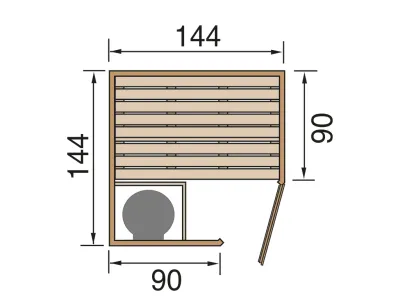 Sauna Systemsauna Kiruna 1 inkl. 3,6 kW Bio-Ofen Produktbild #3