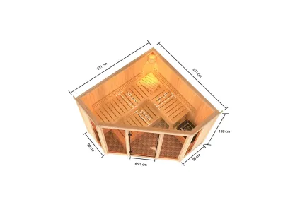 Sauna Alcinda mit bronzierter Glastür Produktbild #4