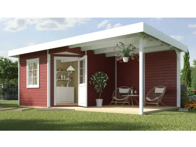 Gartenhaus Designhaus 213 B Gr. 1 28 mm schwedenrot Produktbild #1