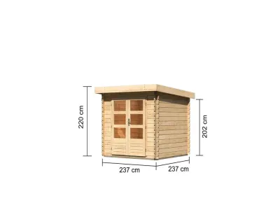 Gartenhaus Blockbohlenhaus Bastrup 2 28 mm naturbelassen Produktbild #8