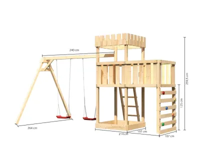 Spielturm Ritterburg Löwenherz SET naturbelassen Produktbild #8