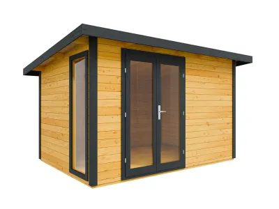Gartenhaus Homeoffice Karvo 1 28 mm Eiche/Anthrazit Produktbild #3