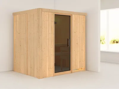 Systemsauna Bodin graphit Ganzglastür Produktbild #1