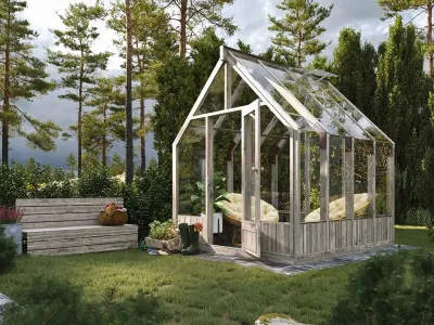 Pavillon Gartenlaube Emilia 5,4 m² 18 mm kesseldruckimprägniert Produktbild #5