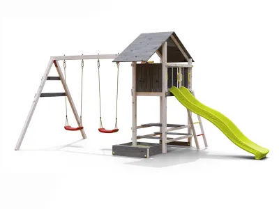 Spielturm Smart 1 grau/weiß inkl. Rutsche gelb Produktbild #6