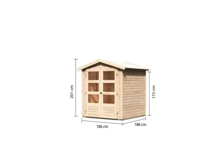 Gartenhaus Amberg 2 19 mm naturbelassen Produktbild #9