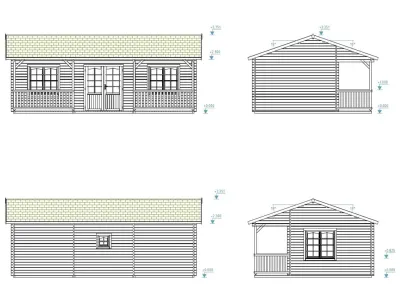 Ferienhaus Blockbohlenhaus Sandra 25,6+11,1 m² 44 mm naturbelassen Produktbild #4