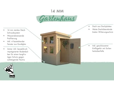 Gerätehaus Anzuchtgewächshaus Fana 14 mm naturbelassen Produktbild #14