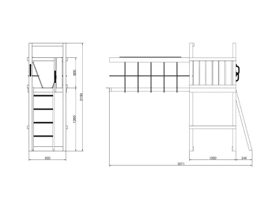 Spielturm Smart 4 Bridge grau/weiß inkl. Rutsche grün Produktbild #9