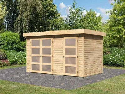 Gartenhaus Zweiraumhaus Mühlentrup 19 mm naturbelassen Produktbild #7