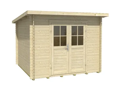 Gartenhaus Blockbohlenhaus Linz 18 mm naturbelassen Produktbild #3