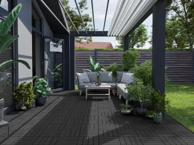 WPC-Terrassenfliese Basic dunkelgrau - anthrazit Produktbild #5