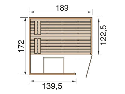 Sauna Massivholzsauna Valida 1.8 Eck mit Klarglastür Produktbild #3