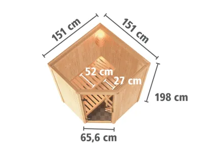 Systemsauna Larin bronzierte Ganzglastür Produktbild #4