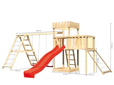 Spielturm Ritterburg Löwenherz SET naturbelassen Produktbild #2