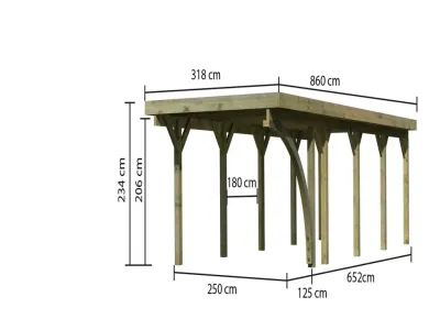 Carport Einzel 3 CLASSIC inkl. Einfahrtsbogen, inkl. 0,5 mm Stahldachplatte Produktbild #4