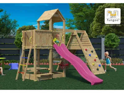 Spielturm Fluppi KDI inkl. Einzelschaukel + Rutsche Produktbild #2