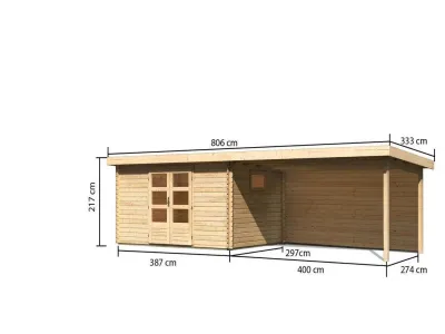Gartenhaus Blockbohlenhaus Trittau 5 38 mm mit Varianten Produktbild #6
