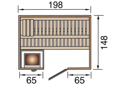 Sauna Massivholzsauna Bergen 1 GT graphit Ganzglastür Produktbild #2
