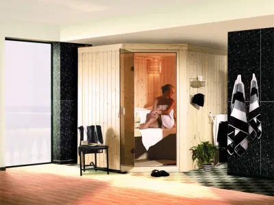 Elementsauna 68 mm Celine 1 SPARSET inkl. 9 kW Bio-Kombiofen und ext. Steuerung Produktbild #1