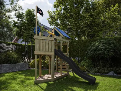 Spielturm Pirat Captain Snappy KDI inkl. Rutsche grau Produktbild #2