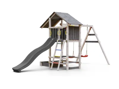 Spielturm Smart 1 grau/weiß inkl. Rutsche grau Produktbild #6