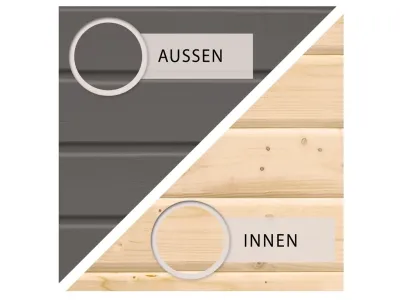 Saunahaus Cuben 38 mm terragrau inkl. 9 kW Bio-Kombiofen ext. Steuerung Produktbild #5
