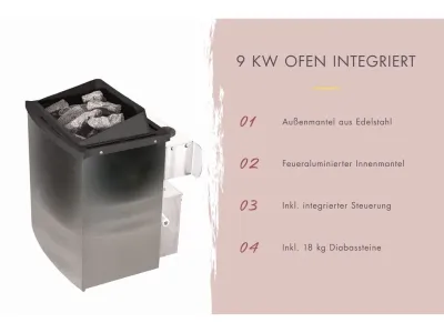 Sauna Yuma SET mit Ofen 9 kW, integrierter Steuerung Produktbild #6