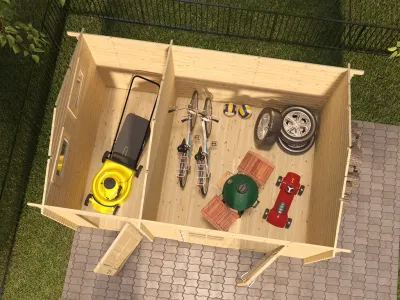 Gartenhaus Blockbohlenhaus Willem 28 mm naturbelassen Produktbild #3