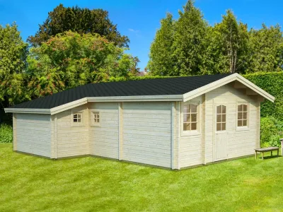 Ferienhaus Blockbohlenhaus Emily 39,2 m² 70 mm naturbelassen Produktbild #1