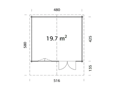 Gartenhaus Blockbohlenhaus Britta 19,7 m² 40 mm grau tauchimprägniert Produktbild #3