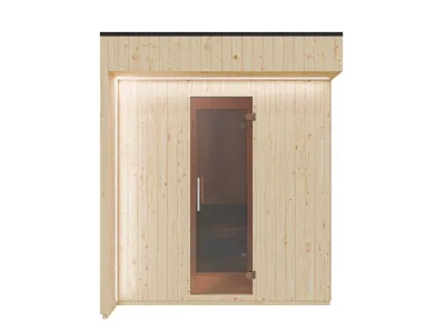 Gartensauna Musta 2 - 72mm  mit Glastür, naturbelassen Produktbild #8