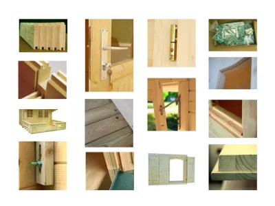 Gartenhaus Blockbohlenhaus Sylvi 10,4+4,2 m² 34 mm braun tauchimprägniert Produktbild #4