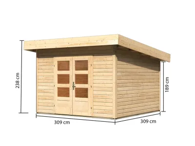 Gartenhaus Northeim 3 – mit naturbelassenem Holz Produktbild #2