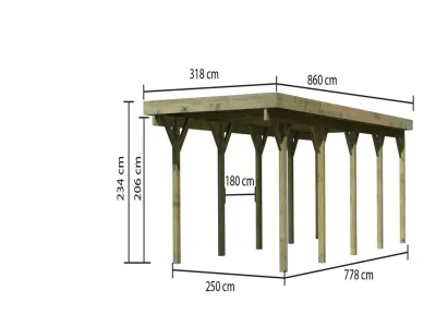 Garage Blockhausgarage 28 mm natur Produktbild #3