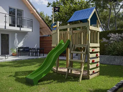 Spielturm Pirat Captain Snappy KDI inkl. Rutsche grün Produktbild #1