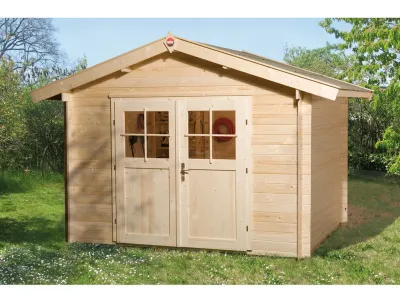 Gartenhaus Premium28 Gr. 2 28 mm natubelassen mit 20 cm Vordach Produktbild #1
