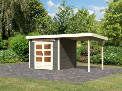 Gartenhaus Kandern 3 Set terragrau Produktbild #1
