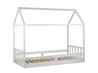 Belladoor Kiwi Kinderbett Hausbett Holzbett Mit Lattenrost Rausfallschutz Weiß Produktbild #4