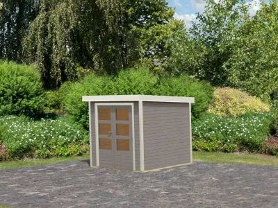 Hybrid-Gartenhaus Jupiter D wassergrau/weiß Produktbild #5