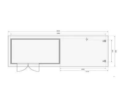 Gartenhaus Blockbohlenhaus SET Bastrup 8 28 mm naturbelassen, inkl. 4 m Anbaudach + Seiten-/Rückwand Produktbild #3