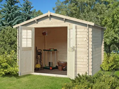 Gartenhaus Blockbohlenhaus CA2874 28 mm naturbelassen Produktbild #2