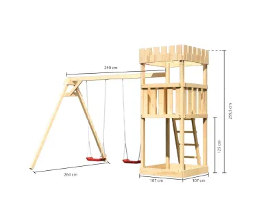 Spielturm Ritterburg Löwenherz SET naturbelassen Produktbild #6