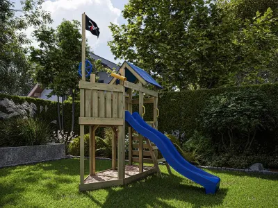 Spielturm Pirat Captain Snappy KDI inkl. Rutsche blau Produktbild #2