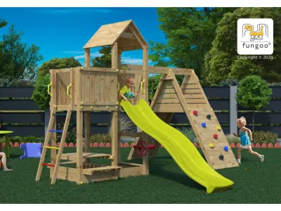 Spielturm Fluppi KDI inkl. Einzelschaukel + Rutsche Produktbild #2