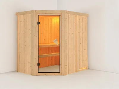 Systemsauna Carin bronzierte Ganzglastür Produktbild #1